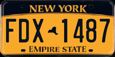 NY license plate FDX1487