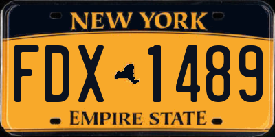 NY license plate FDX1489
