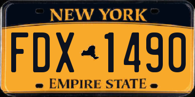 NY license plate FDX1490
