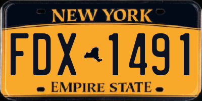 NY license plate FDX1491