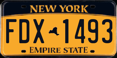 NY license plate FDX1493