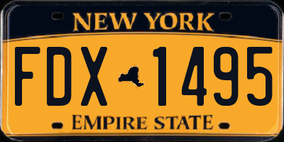 NY license plate FDX1495