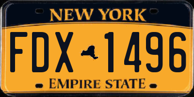 NY license plate FDX1496