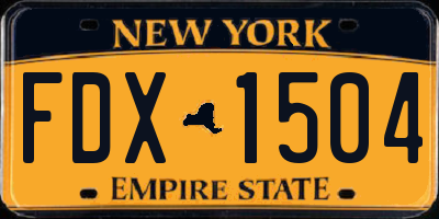 NY license plate FDX1504