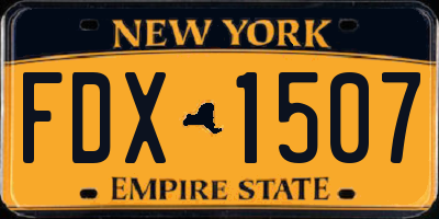 NY license plate FDX1507