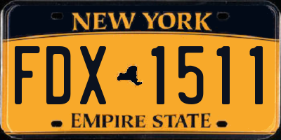 NY license plate FDX1511