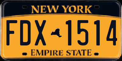 NY license plate FDX1514