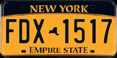 NY license plate FDX1517