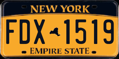 NY license plate FDX1519