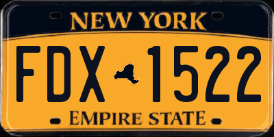 NY license plate FDX1522