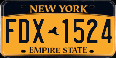 NY license plate FDX1524