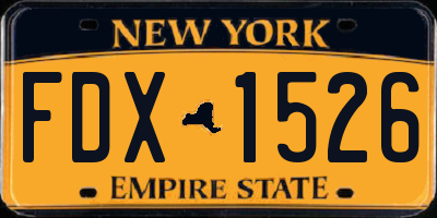 NY license plate FDX1526