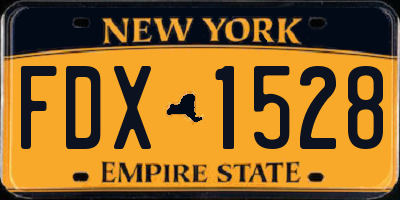 NY license plate FDX1528