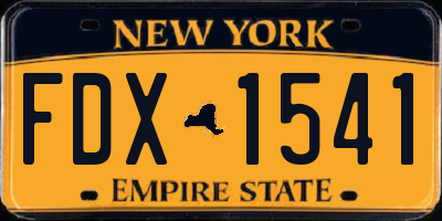 NY license plate FDX1541