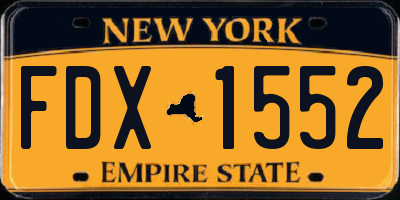 NY license plate FDX1552