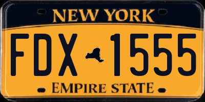 NY license plate FDX1555