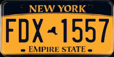 NY license plate FDX1557