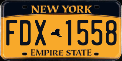 NY license plate FDX1558