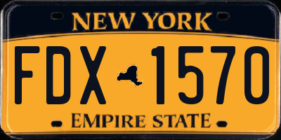 NY license plate FDX1570
