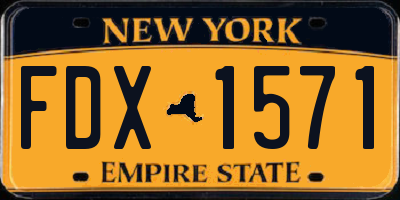 NY license plate FDX1571