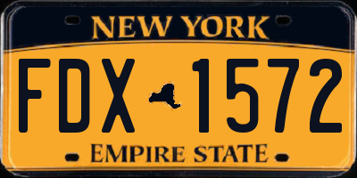 NY license plate FDX1572
