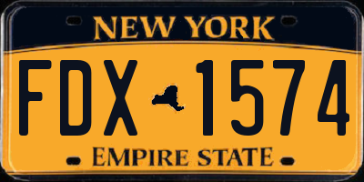 NY license plate FDX1574