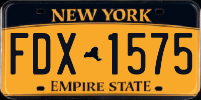 NY license plate FDX1575
