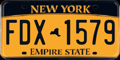 NY license plate FDX1579