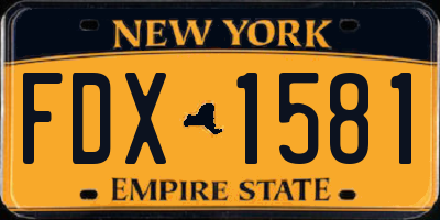 NY license plate FDX1581