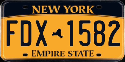 NY license plate FDX1582