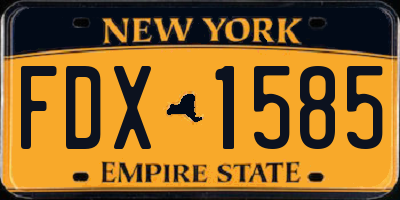 NY license plate FDX1585