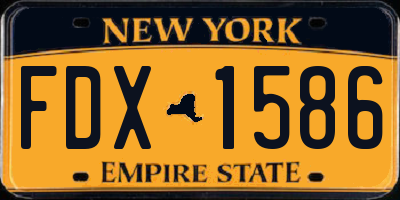NY license plate FDX1586