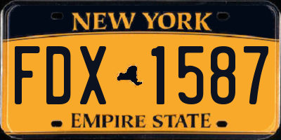 NY license plate FDX1587