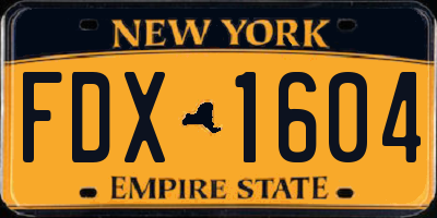 NY license plate FDX1604