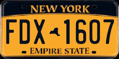 NY license plate FDX1607