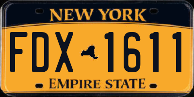 NY license plate FDX1611