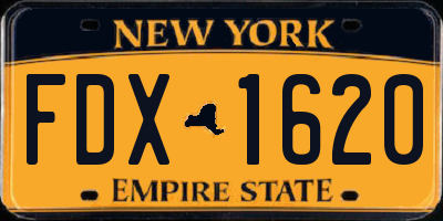 NY license plate FDX1620