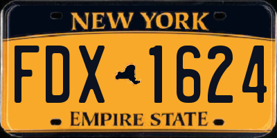 NY license plate FDX1624