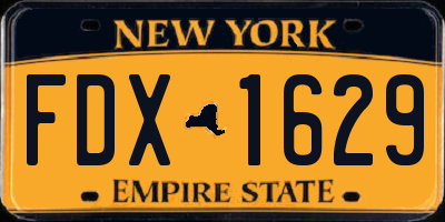 NY license plate FDX1629