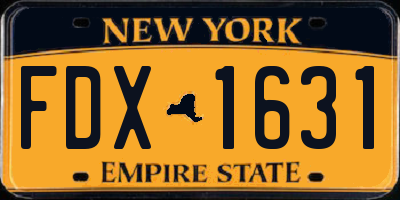NY license plate FDX1631
