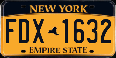 NY license plate FDX1632