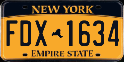 NY license plate FDX1634