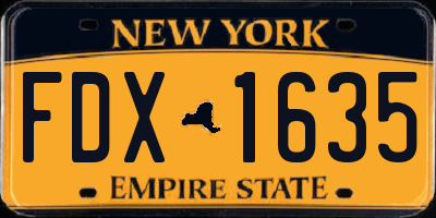 NY license plate FDX1635