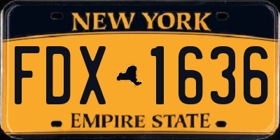 NY license plate FDX1636