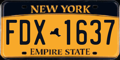NY license plate FDX1637