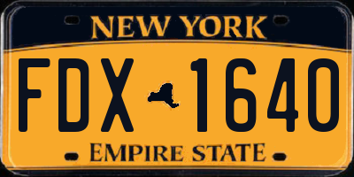 NY license plate FDX1640