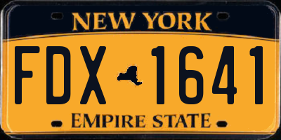 NY license plate FDX1641