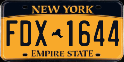 NY license plate FDX1644