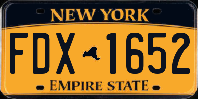 NY license plate FDX1652