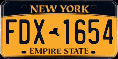 NY license plate FDX1654